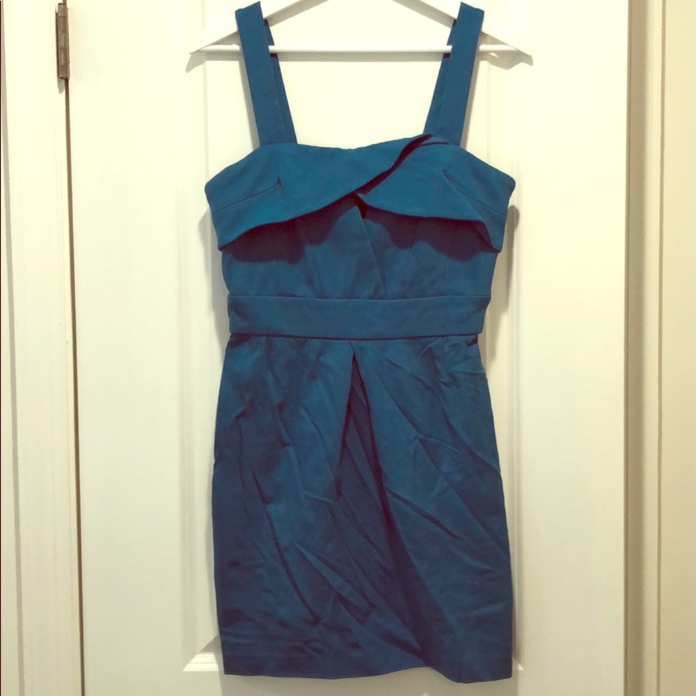 Cynthia Steffe teal dress cutout details 2